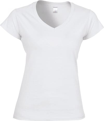 Gildan Softstyle® Fitted Ladies' V-neck T-shirt GI64V00L - White - XXL