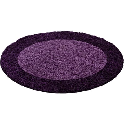Muratap Basic rond shaggy kader vloerkleed hoogpolig- 160 cm rond