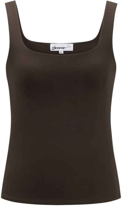 Gimme - Body Basic – Comfortabele Body – Tijdloos Sluitend Shirt voor een Gestroomlijnde Look - Donker Bruin - Maat XL