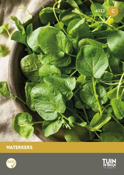 Waterkers Zaden – Gewone Waterkers – ±3000 Zaden – Nasturtium Officinale – Kiemgroente en Kruidenplant – Snelgroeiend – Voor Binnen, Tuin en Moestuin - Tuin de Bruijn® zaden