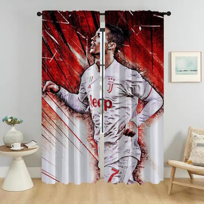 Gordijnen voor Slaapkamer Ronaldos Huis Interieurgordijnen voor Woonkamer Verduisterend Gordijn Scheidingswand Halloween Decoratie Shades W74xH114cmx2pcs-CL