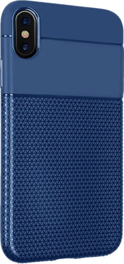 Geschikt voor Luxe Armor Case voor Apple iPhone XS Max - Hoogwaardig Zacht TPU Soft Cover - Matte finish - Donkerblauw Hoesje