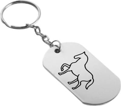 paardrijden sleutelhanger inclusief kaart - sport cadeau - sporten - Leuk kado voor je sporter om te geven - 2.9 x 5.4CM