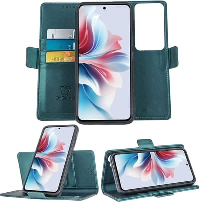 Geschikt voor Oppo Reno 11F - Book Case Hoesje - Uitneembaar Hoesje - Magnetische Sluiting - Portemonnee Turqoise
