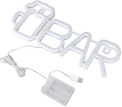 Dailygoods- Neon Teken Bar/Bierbekervorm - LED Neon Licht - USB/Batterij Aangedreven - 14 Inch Lang - 5,7 Inch Breed - Hoge Veiligheid - Neonlicht
