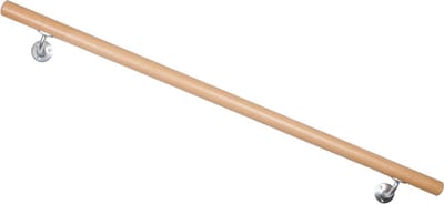 Houten Leuning - Trapleuning Beuken - Veilig Lopen - Massief Gelakt Hout - 50 cm - Zilverkleurig