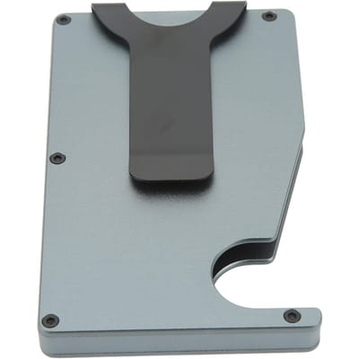 Kaarthouder van aluminiumlegering Antimagnetisch Anti-diefstal Swipe-kaarthoes Automatisch omhoogschuivende creditcard grijze kleur