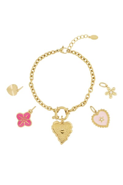 Lovely DIY Armband - Hartjes - Eye Cather - Verkleurt niet - Cadeau - Goudlief