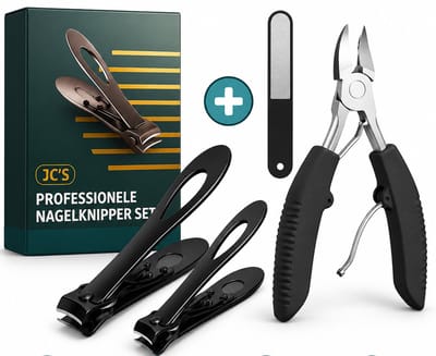 JC’s® - Professionele Nagelknippers set met nagelvijl + Professionele Nageltang – Voor Harde Teennagels – Ingegroeide Nagels – Kalknagels – RVS Nagelknipper – Teennagelknipper – Pedicureset – Manicure & Pedicure Tool