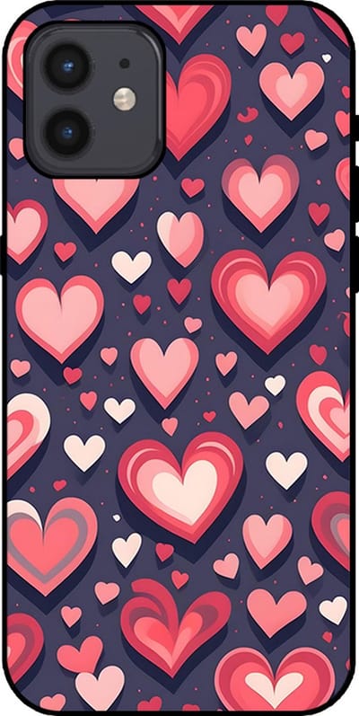 Smartphonica Telefoonhoesje Geschikt voor iPhone 12/12 Pro met Hartjes Opdruk - TPU Backcover Case With Heart Design geschikt voor iPhone 12;iPhone 12 Pro