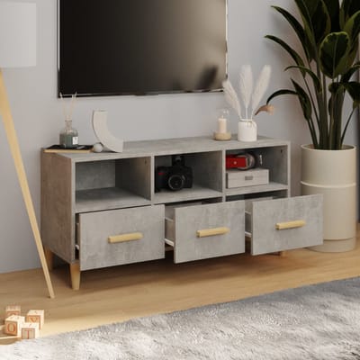 vidaXL - Tv-meubel - 102x36x50 - cm - bewerkt - hout - betongrijs