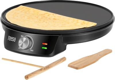 Teesa TSA3235 - Teesa pannenkoekenmaker - 1200W - 30cm Ø - Eenvoudige temperatuurregeling - Anti aanbaklaag - Opbergruimte voor de snoer - Antislipvoetjes - Overhittingsbeveiliging