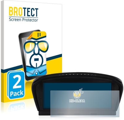 BROTECT - Screenprotector voor BMW 5 E60 2003-2007 iDrive Infotainment System 8.8" 2001-2018 - Folie Beschermfolie transparant 2 Stuks