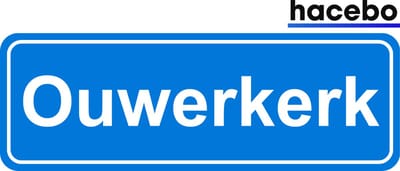 Hacebo - Plaatsnaam Sticker - 29x10 CM - Ouwerkerk sticker - Verkeersborden sticker - grappige cadeaus - Ouwerkerk