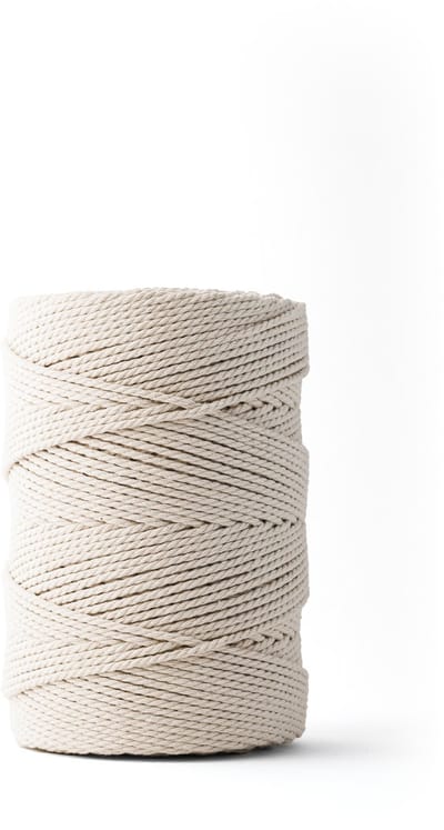 Ledent macramé touw (3mm, 200M, natuur) - Dubbel getwist touw van 100% gerecycleerd katoen voor creatieve knutselprojecten