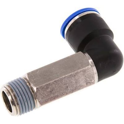 16mm x R1/2'' 90 graden L-verbinding Messing/PA 66 Insteekfitting Buitendraad Lange Huls Draaibaar NBR