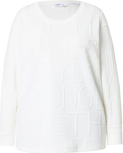 Angel of Style - Dames - Sweatshirt letterstructuur - Sneeuwwit - Maat 46
