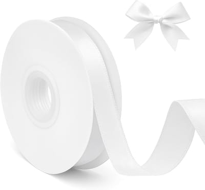 Dikke Witte Lint van 10mm voor Cadeauverpakking - 22m Lang voor Verjaardag, Bruiloft en Feestdecoratie