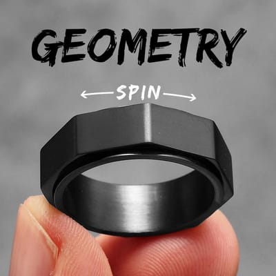 Geometrische Snitten Schroef Heren Ringen Roestvrij Staal Vintage Punk Eenvoudige Luxe Dames Sieraden Mode Accessoires Cadeau 9 black