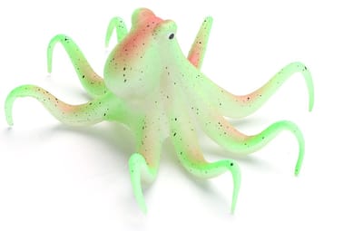 Nobleza Fluorescerende Octopus - Aquariumdecoratie - Aquarium Ornament - Zwevende Octopus - 11 x 9,5 x 4,5 cm - Rubber - Groen