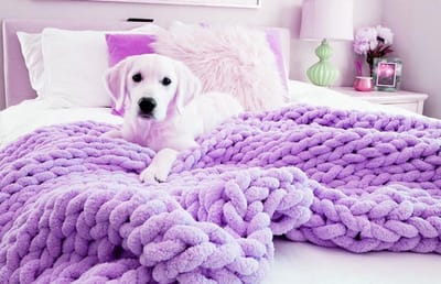 Extra Zachte Chunky Gebreide Deken - Handgemaakt Chenille Pluizig Plaid voor Bank of Bed
