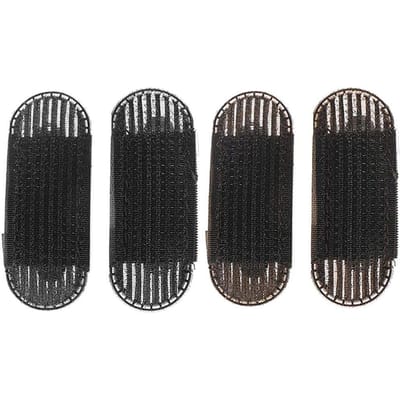 4 Stuks Pony Mat Haarclips Spons Bump It Up Volume Basis Haarinzetstukken Onzichtbare Haarspelden zwart