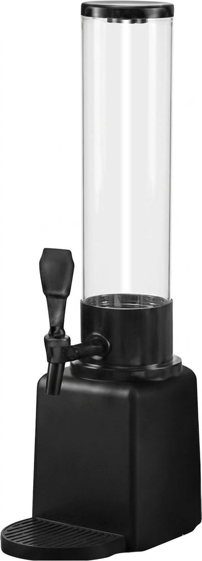 Cheffinger, Drankdispenser 1.3L met Kraan en Transparant Reservoir, Zwart / Transparant