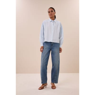 By-Bar Sarah Chambray Blouse Light Blue Größe: XS | Longsleeves Outlet | Damen | Blau