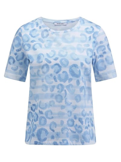 Shirt ronde hals Van Peter Hahn blauw