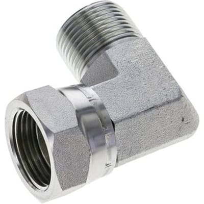 G 1'' M/F Verzinkt Stalen L-Fitting 90graden 150 Bar - Hydrauliek - FL2E-MF-EZ-100G-I