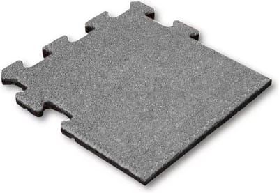 Rubber tegel 25 mm - 50 x 50 cm - Grijs - Puzzelsysteem - Zijstuk