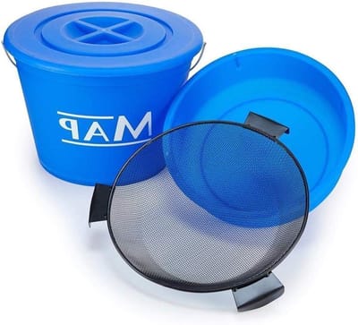 MAP 4 PIECE MIXING BAIT BUCKET Deksel BOWL & RIDDLE - CARP MATCH FISHING