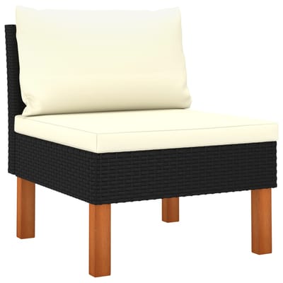vidaXL - Middenbanken - 2 - st - poly - rattan - en - massief - eucalyptushout