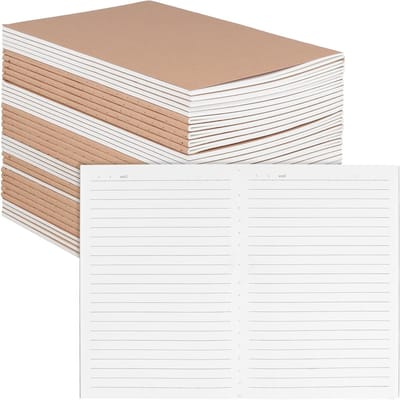 36 Pack A5 Kraftpapier Notitieboeken - Bruin Gevoerd Notitieblok met 72 Pagina's voor Thuis en Kantoor, 20,5 x 14 cm, 80 g/m²