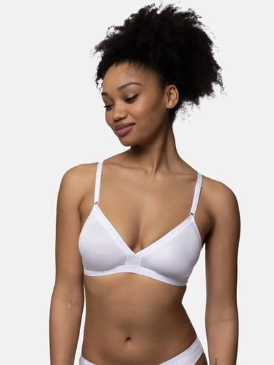 Dorina Niet voorgevormde Bh zonder beugel - Tiffany - Bralette met sluiting - Katoen - 75B - Zwart