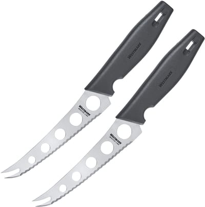 Westmark 2 professionele kaasmessen, lemmet: 13,5 cm, lengte: 25 cm, roestvrij staal/kunststof, Master Line, zwart/zilver, 135622E3