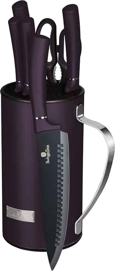 Berlinger Haus 2584 - 7 delige messenset - Purple Eclipse Collection - Zwarte messen