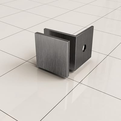 Wiesbaden Less Glaskoppelingset voor Profielloze Inloopdouche - Gunmetal - 2 Stuks