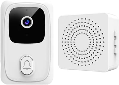 Videodeurbel - Draadloze Intercom - Huisbewaking - Bewegingsdetectie - 12 x 9 x 5 cm - Wit
