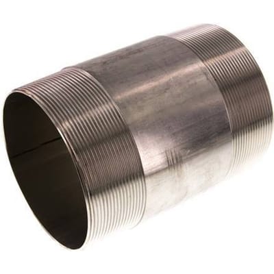 R 4'' RVS Dubbele Pijpnippel 20 Bar DIN 2982 - 150mm - FL2S-M-ST-400R-150L