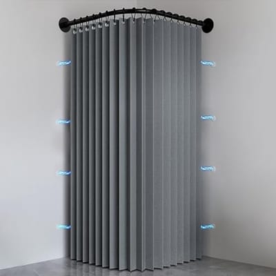 Dailygoods - Vouwbaar Waterdicht Douchegordijn met Haken - 100x200cm, Grijs