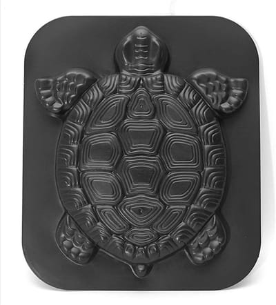 Betonvorm Schildpad - Tuinpad Vorm - Tuin Decoratie Maken - Herbruikbaar Plastic - 40 x 34 x 3.8 cm - Zwart