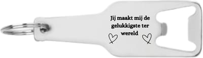 Akyol - jij maakt mij de gelukkigste ter wereld flesopener - Quotes - familie vrienden - cadeau - 105 x 25mm