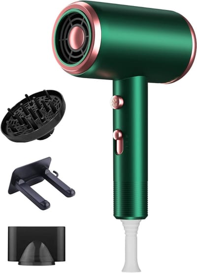 Fohn met Diffuser - Haardroger Krullen - Haarfohn - Fohnborstel - Groen