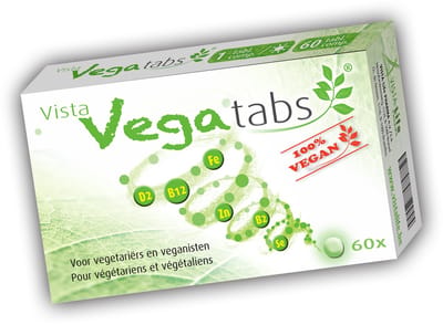 Vista Vegatabs - Multivitamine voor Veganisten & Vegetariërs - Met Vitamine B12, IJzer & Zink - 60 Tabletten - Plantaardige Vitamine D2 - 100% Vegan