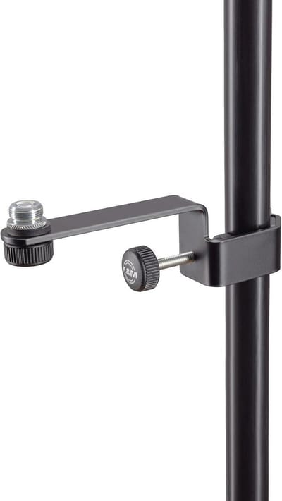 Microfoonstandaard met bevestiging voor buis Ø 30 mm - Staal Zwart