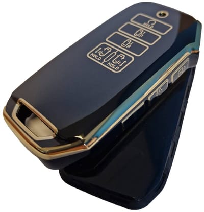 Autosleutel Hoesje geschikt voor Kia - Sleutelcover - TPU Cover Sleutelhoes - Accessoires - goud