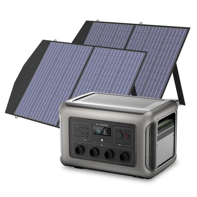 ALLPOWERS Zonnegeneratorset 3500W (R3500 + SP027 100W zonnepaneel) - R3500 + 2 stuks SP027 Zonnepaneel 100W