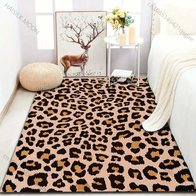 1 ST Wild Luipaardprint Tapijt voor Woonkamer Slaapkamer Bank Deurmat Decor Bank Gebiedskleed Antislip Vloermat Grote Maat 70x100cm (28x39in)