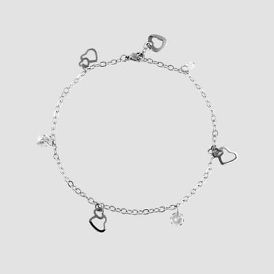 AKZENT Akzent dames enkel­sieraden "Lia" zilverkleurig - moderne enkelband - minimalistisch - dames